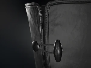black leather boots 2 3D Model