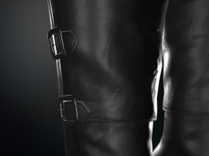 black leather boots 2 Modelo 3D