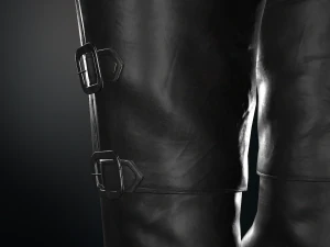 black leather boots 2 3D Model