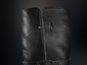 black leather boots 2 Modelo 3D