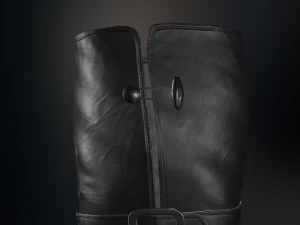 black leather boots 2 3D Model