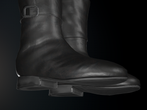 black leather boots 2 Modelo 3D