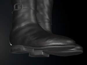 black leather boots 2 3D Model