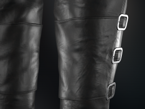 black leather boots 2 Modelo 3D