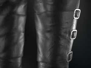 black leather boots 2 3D Model