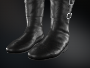 black leather boots 2 Modelo 3D