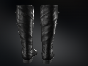 black leather boots 2 Modelo 3D