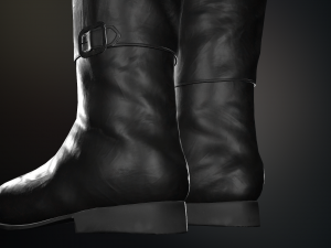 black leather boots 2 Modelo 3D