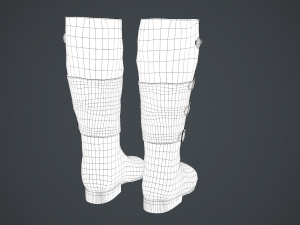 black leather boots 2 Modelo 3D