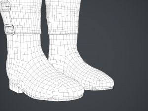 black leather boots 2 Modelo 3D