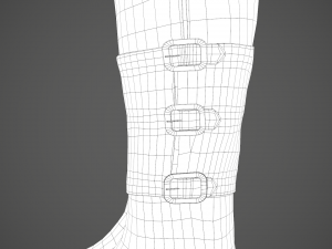 black leather boots 2 Modelo 3D