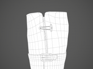 black leather boots 2 Modelo 3D