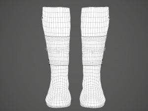 black leather boots 2 Modelo 3D