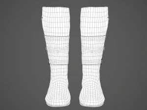 black leather boots 2 3D Model