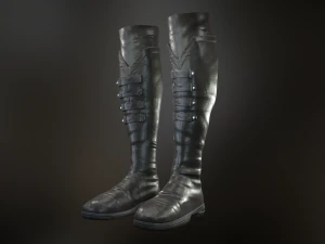 black leather boots 3 3D Model