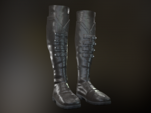 black leather boots 3 3D 模型
