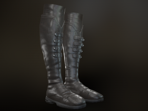 black leather boots 3 3D 模型