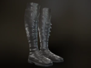black leather boots 3 3D Model