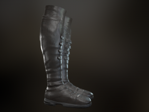 black leather boots 3 3D 模型