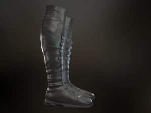 black leather boots 3 3D Model