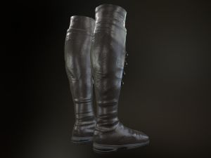 black leather boots 3 3D 模型