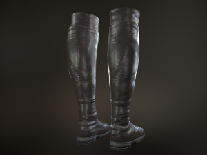 black leather boots 3 3D 模型