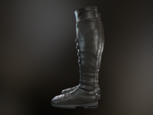 black leather boots 3 3D 模型