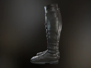 black leather boots 3 3D Model
