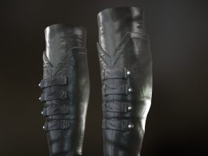 black leather boots 3 3D 模型