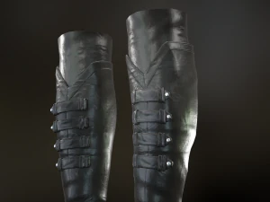 black leather boots 3 3D Model
