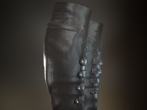 black leather boots 3 3D 模型