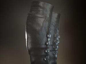 black leather boots 3 3D Model