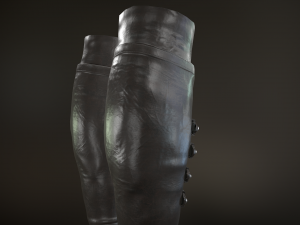 black leather boots 3 3D 模型
