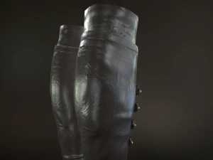 black leather boots 3 3D Model