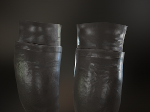 black leather boots 3 3D 模型