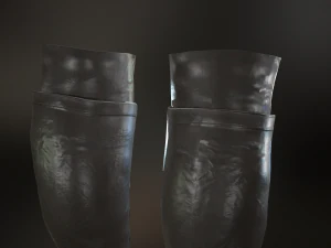 black leather boots 3 3D Model