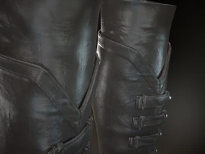 black leather boots 3 3D Model