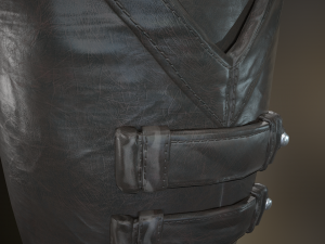 black leather boots 3 3D 模型
