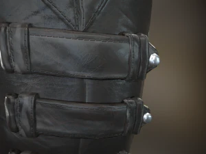 black leather boots 3 3D Model