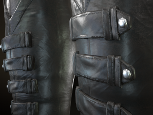 black leather boots 3 3D 模型