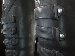 black leather boots 3 3D Model
