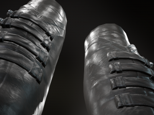 black leather boots 3 3D 模型