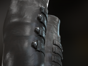 black leather boots 3 3D 模型
