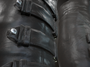 black leather boots 3 3D 模型