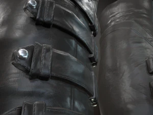 black leather boots 3 3D Model