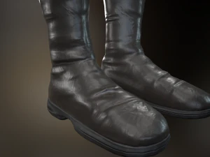 black leather boots 3 3D Model