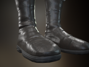 black leather boots 3 3D 模型