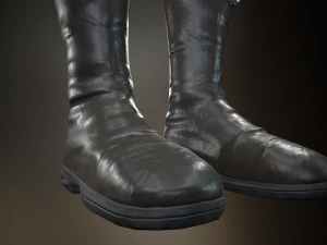 black leather boots 3 3D Model