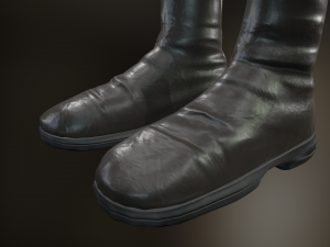 black leather boots 3 3D 模型