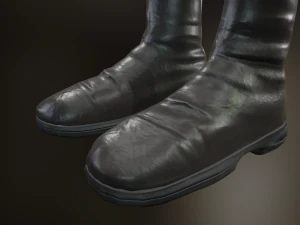 black leather boots 3 3D Model